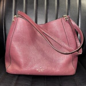 Kate Spade Leila Medium Triple Compartment Shoulder Bag- Cherrywood